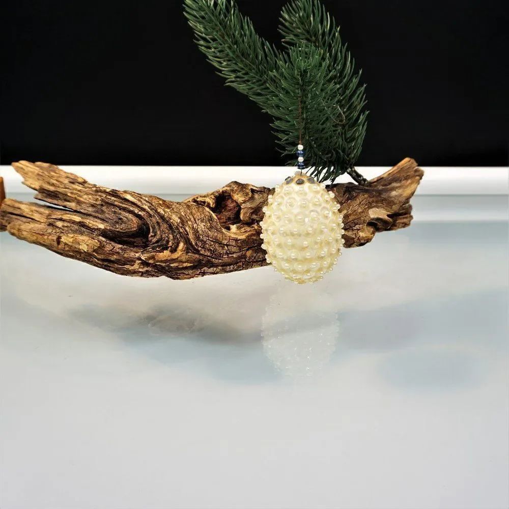 ChristmasβOrnamentβSequinedΒ JeweledβEggβFLAWβVintageβTreeβDecoration